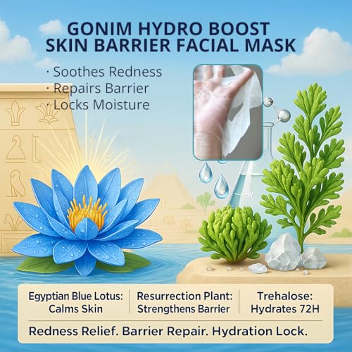 Hydrating Korean Face Mask Sheet with Hyaluronic Acid & Collagen - Pack of 15