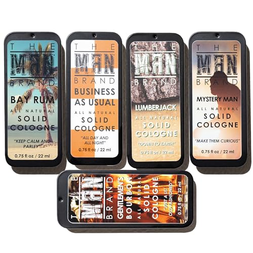 Solid Cologne Set of 5 - Five Armies Wax Fragrance Sampler - Manly Perfume Balm