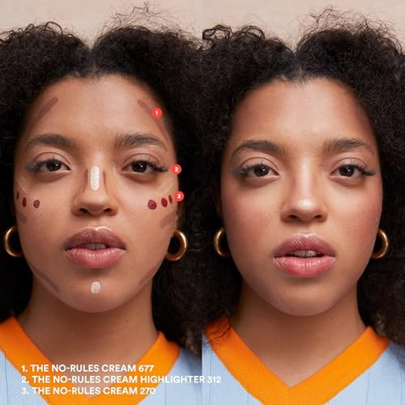3INA MAKEUP - The No-Rules Cream Highlighter 512 - Liquid Highlighter Pearly gold for Eyes Lips & Cheeks w Sweet Almond Oil
