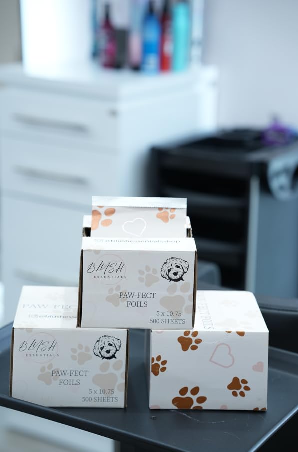 Paw-Fect Foils Hair Salon Pop Up Foils, Aluminum Foil Sheets for Highlighting and Coloring, Salon Hair Foils, 5"x10.75", 500 Foil Sheets
