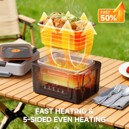 Electric Lunch Box 6.3 Cups Cordless Heated Food Container with Smart Control