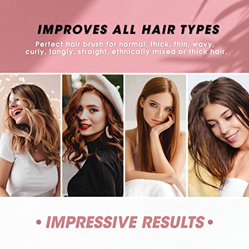 Cherry Wood Boar & Nylon Bristle Hair Brush for Men & Women - Natural Finish