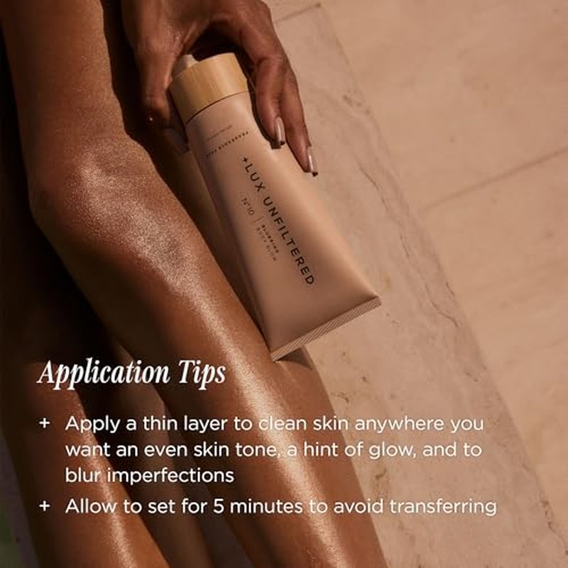 + Lux Unfiltered N¡Æ10 Blurring Body Glow Lotion - Instant Body Shimmer Lotion that Blurs Imperfections and Hydrates with Shea Butter, Squalane & Vitamin C - Vegan, Cruelty Free, Fragrance Free