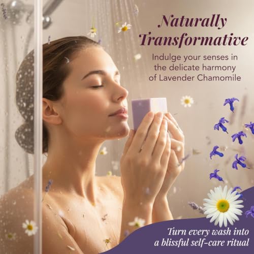 Lavender Chamomile Organic Handmade Soap Bar 5 Oz - 2 Pack Vegan Moisturizing Gift Set