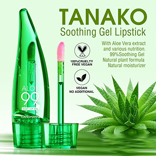 Lip Balm, 3PCS Aloe Vera Long Lasting Nutritious Lip Oil, Color Changing Tinted Lip Balm Set, Natural Plumping Hydrating, Easy Brush Application, Cute Portable Design, Unisex