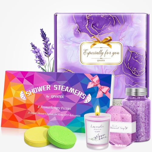 Lavender Gifts Set for Women - Stress Relief Gift for Mom, Wife, Girlfriend, Sister, Bestie - Perfect for Birthdays, Christmas, Valentine's Day, White Elephant