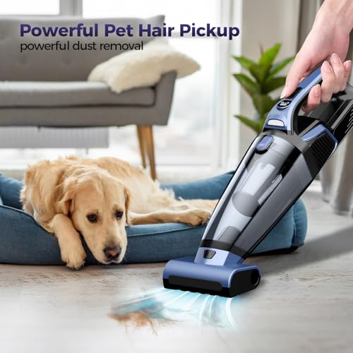 Cordless Pet Hair Handheld Vacuum Cleaner - 20000PA Strong Suction, Blue