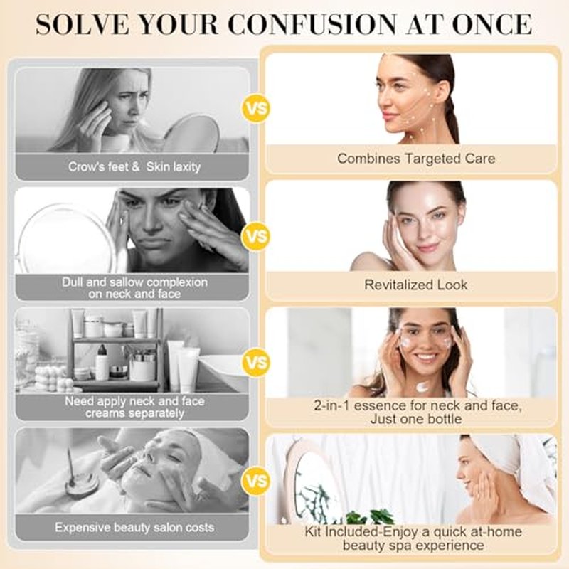 3-in-1Retinol,Peptide&Hyaluronic Acid Cream for Neck, Face, Hands|Complete Anti-Aging Firming Kit with Jade Roller&Reusable Silicone Mask|Smooth Wrinkles, Lift & Hydrate for All Skin Types & Genders
