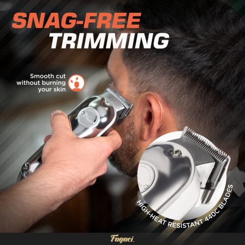 Fagaci Cordless Hair Clippers for Men & Women - Silver, Professional Grooming Tool