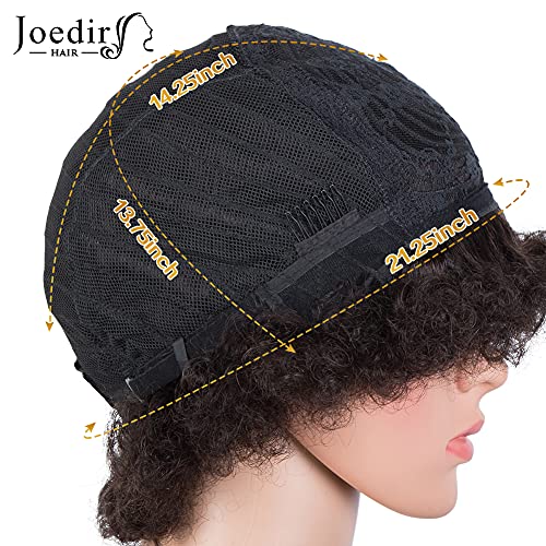 Joedir P4/30 Short Brown Afro Curly Human Hair Wig 8 Inch 130% Density Glueless