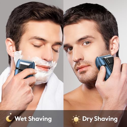 Brightup Blue Foil Shaver for Men - Electric Razor with Close Shaving & Trimmer