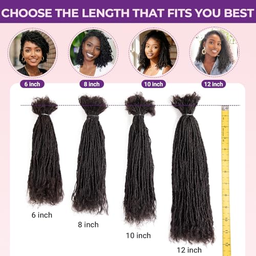 KGRT 12 Inch 20 Strands Sister Locs Human Hair Curly Tips Interlock Locs