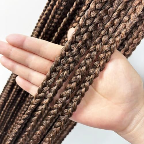 Pre Looped Crochet Box Braids T30 - Ombre Brown Goddess Box Braids 40 Inch - 7 Packs