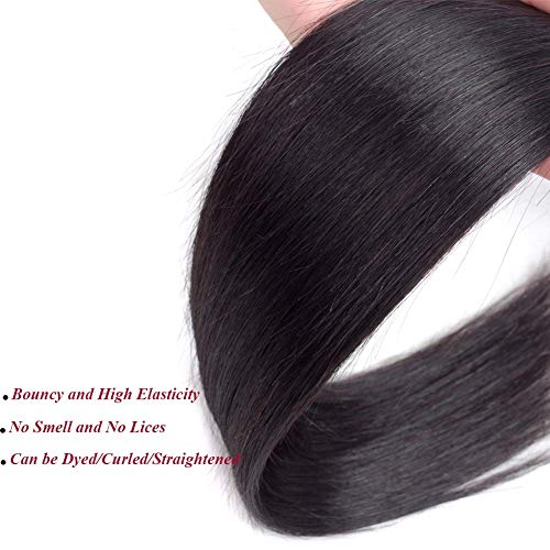 Amella Brazilian Virgin Hair Straight Bundle 10 Inch 95g Natural Black Human Hair Weave