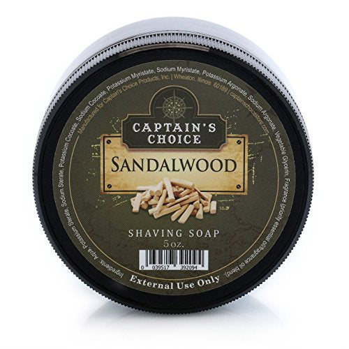 Captain's Choice Sandalwood Shaving Soap 5 oz - Handmade Men's Grooming