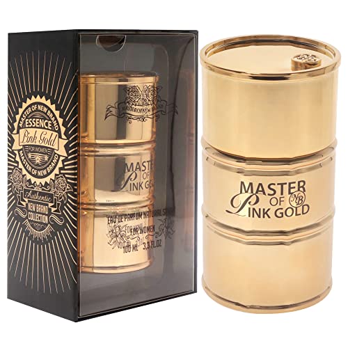 Pink Gold Women Perfume Set - Long Lasting Vanilla & Jasmine Fragrance, 3.3 oz Pack of 2
