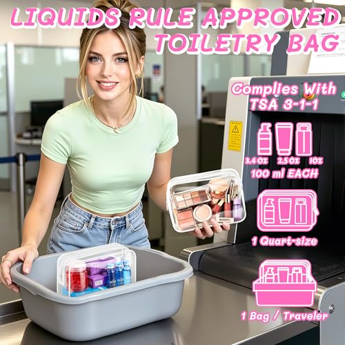 Medium Clear Waterproof Makeup Bag Set - 12 PVC Travel Toiletry Organizer