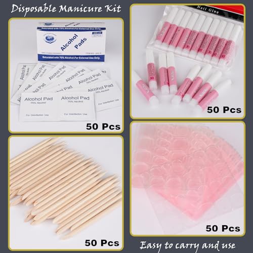 Disposable Nail Care Kit Set - 50 Pcs Manicure Supplies for Salon & Home