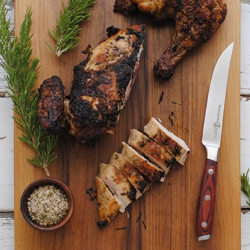 Pakkawood Handle Steak Knife Set - Forged 5-Inch Fine Edge, Rust-Resistant, 4 Piece
