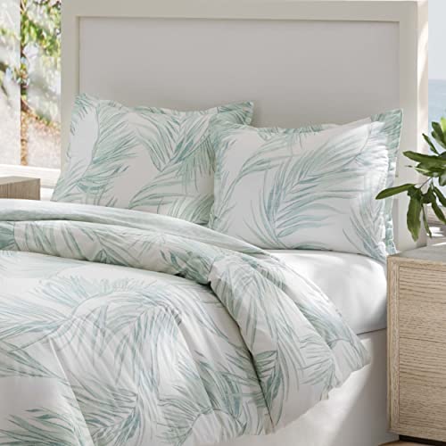 King Duvet Cover Set with Matching Shams - Canyon Palms Green - Breathable Cotton