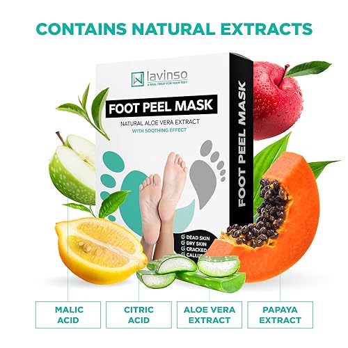 Foot Peel Mask and Tea Tree Foot Soak Kit for Cracked Heels & Odor Relief