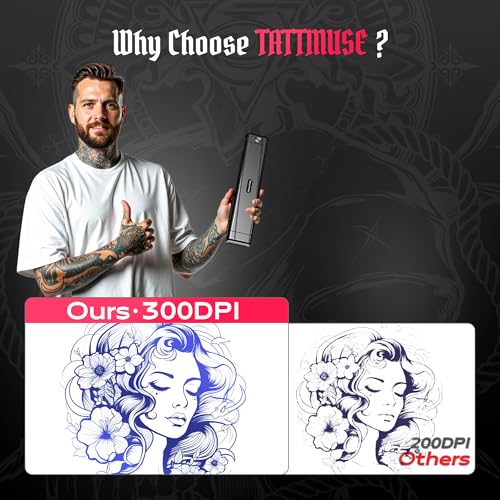 Black Portable Bluetooth Tattoo Stencil Printer 2026 New Version with App