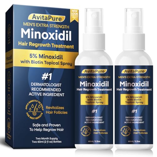 Men's Hair Regrowth Spray 5% Minoxidil Extra Strength Dual Pack 2oz