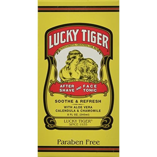 Lucky Tiger After Shave and Face Tonic (8 Fl Oz) ? Alcohol-Free Aftershave Lotion for Men ? Soothing Face Toner with Aloe Vera, Calendula & Chamomile for Razor Burn Treatment