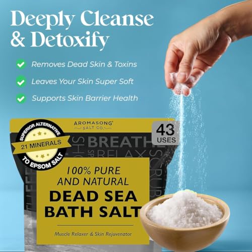 Dead Sea Bath Salt 80 Ounce Pack - Natural Mineral Salt for Soaking & Skin Care