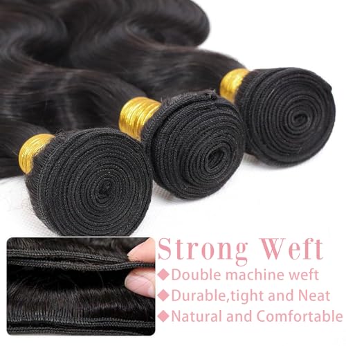 12A Human Hair Weave Bundles - Body Wave Virgin Brazilian Extensions 3 Pack