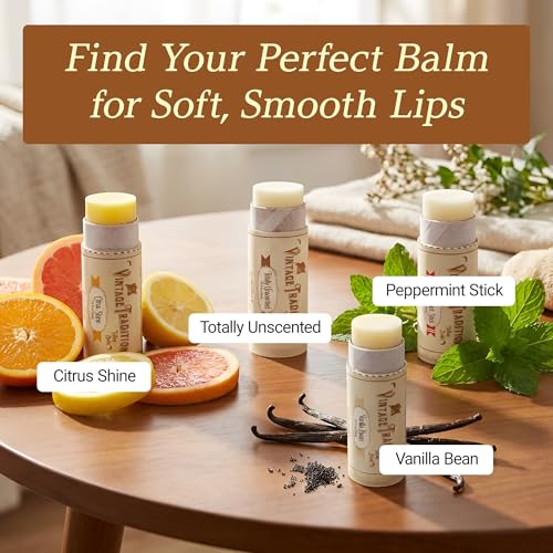 Unscented Grass-Fed Tallow Lip Balm for Dry Lips - Totally Unscented, 0.5 oz