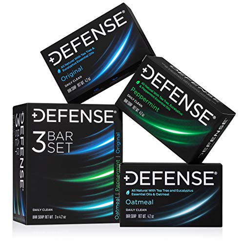 Defense Soap All Natural 3-Bar Tea Tree Oil Variety Pack - Contact Sport Skin Care