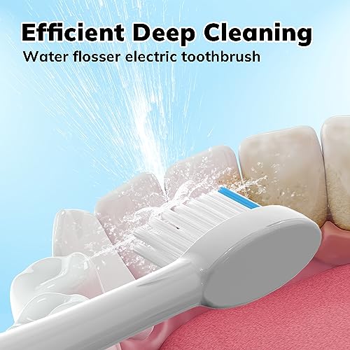 6 Pack Replacement Flossing Toothbrush Heads with Covers for Waterpik Sonic Fusion SF Series - White (Variation: 6p White)