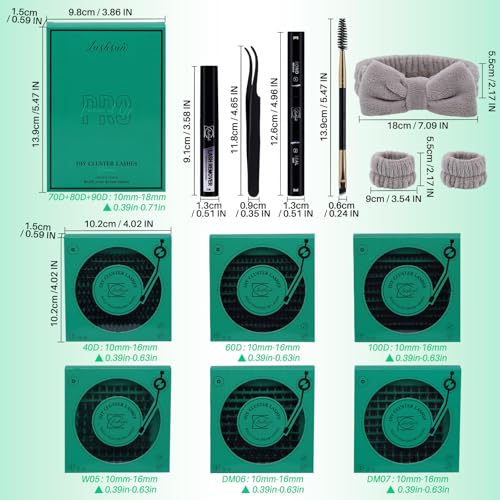 LASHSUN Wispy Lash Clusters Kit KIT-003 with 1170pcs, Bond & Seal, Tweezers & Remover