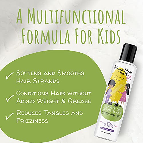 Kids Curly Hair Set with 2-in-1 Shampoo & Conditioner and Leave-In Coconut Scent