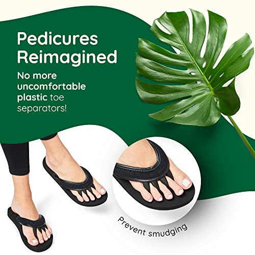 Pedi Couture Pedicure Sandals with Built In Toe Separators for Women - Comfortable Spa Style Flip Flops for Home, Salon, Yoga & Gym Use
