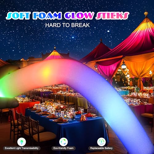 204Pcs Foam Glow Sticks Bulk with 3 Modes Colorful Flashing for Weddings & Parties - Variation of THIS listing
