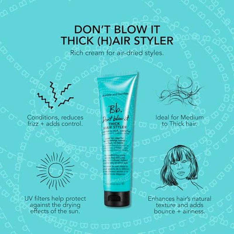 Bumble and bumble. Don't Blow It Thick (H) air Styler Air Dry Cream | For Medium to Thick Hair, 5 Fl Oz