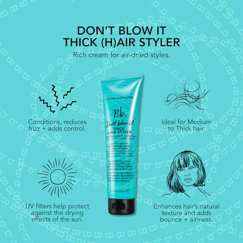 Air Dry Hair Cream for Medium to Thick Curly Wavy Straight Hair - Anti Frizz Styling Leave-In