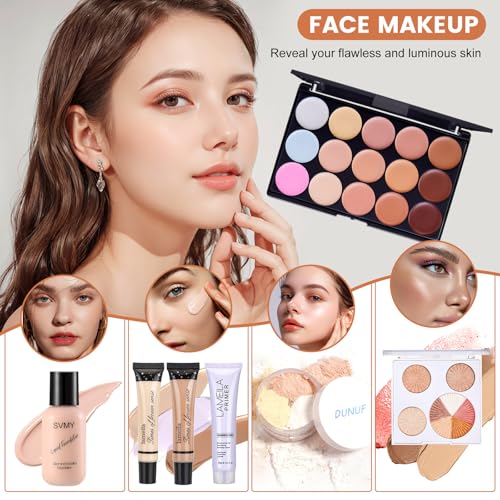 CHAFFUL All-in-One Makeup Kit for Women — Complete Gift Set w/ Brushes & Sponges