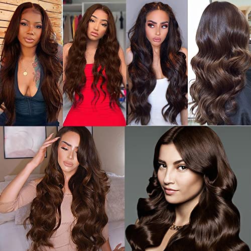 #4 Brown Bundles Human Hair Body Wave 16 18 20inch – Unprocessed Brazilian Virgin Remy 3 Bundles 50g