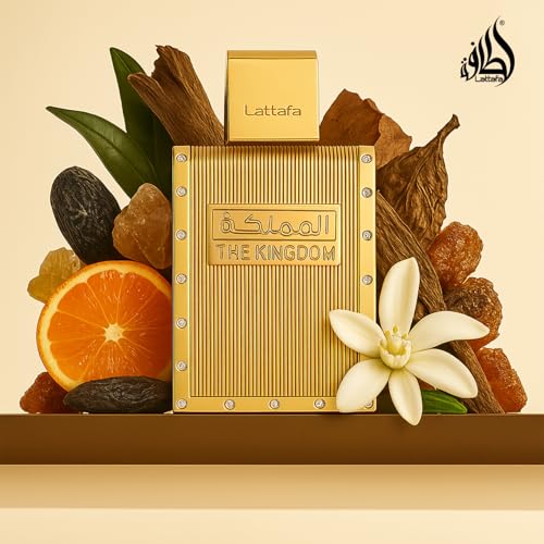Men's Eau De Parfum Spray - The Kingdom Lattafa 3.4 Fl Oz - Sage Lavender Mint