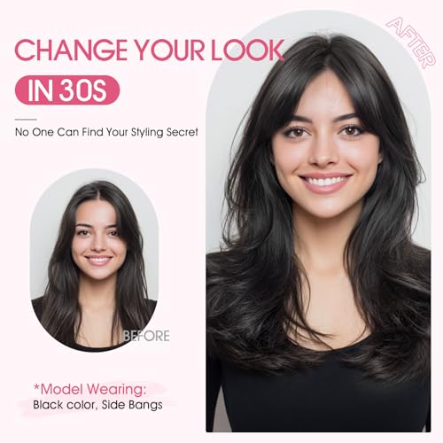 Human Hair Toppers with Bangs - 11 Inch Mocha Brown Mix Medium Blonde - Natural Look