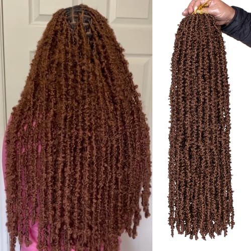 Pre-Twisted Butterfly Locs Crochet Hair 24 Inch Brown 30# - 6 Packs