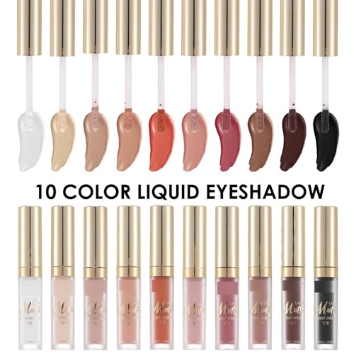 MAEPEOR Matte Liquid Eyeshadow 8 Colors Naked Smooth Creamy Eyeshadow Long Lasting and Waterproof Lightweight Cream Eye Shadow (P03 Oak)