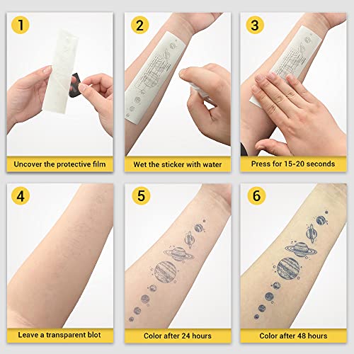 INKARTLINK Tattoo Tech, 2 Sheets Medium Semi Permanent Tattoo, Adult Art Design Temporary Tattoos, Lasts 1-2 Weeks (Henna Finger Tattoo for Women 2)