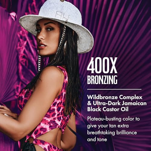Dark Tanning Lotion 400X WildBronzer with Jamaican Black Castor Oil - 7.5 Fl Oz