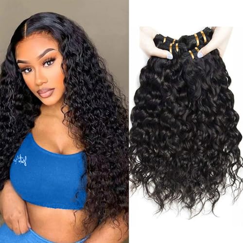 Water Wave Human Hair Bundles 12 14 16 Inches Curly Wet Wavy Weave - Natural Tangle-Free Brazilian Hair - EMOL Variation of THIS listing