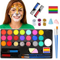 Glow UV Blacklight Face Paint,Neon Fluorescent Body Painting Palette,Water Activated Makeup Eyeliner,Water Based Glow In The Dark Party Halloween Washable for Adult Body Paint Set (colour mixture)