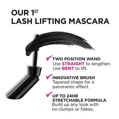 L¡¯Or?al Paris Makeup Unlimited Lash Lifting and Lengthening Washable Mascara, Blackest Black